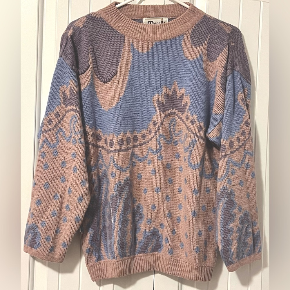 Handmade Italian Vintage Marella Women Knit Sweater Small Cottagecore Grandma